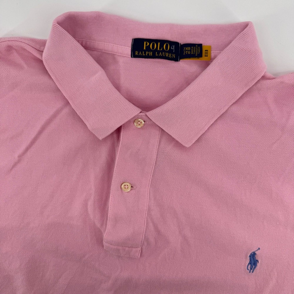 Polo Ralph Lauren Polo Shirt Mens 2XB Pink Short Sleeve Classic Fit Pony Logo